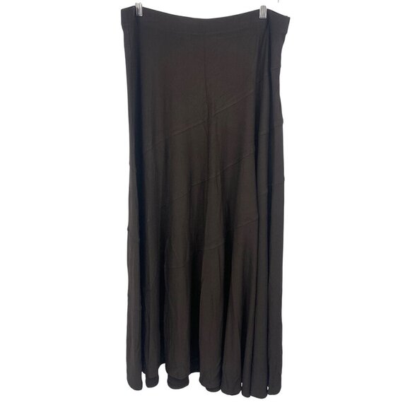 Chicos Midi Skirt Size 2 Large Brown Maxi Long Stretch Full Women NWT New - Picture 4 of 8